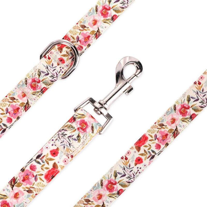 [Australia] - waaag Dog Leash Cat Leash, Fresh Flower Wild Floral Vintage Dog Leash for Cats, Small, Medium and Large Dogs (Large) 1 in. x 4ft 