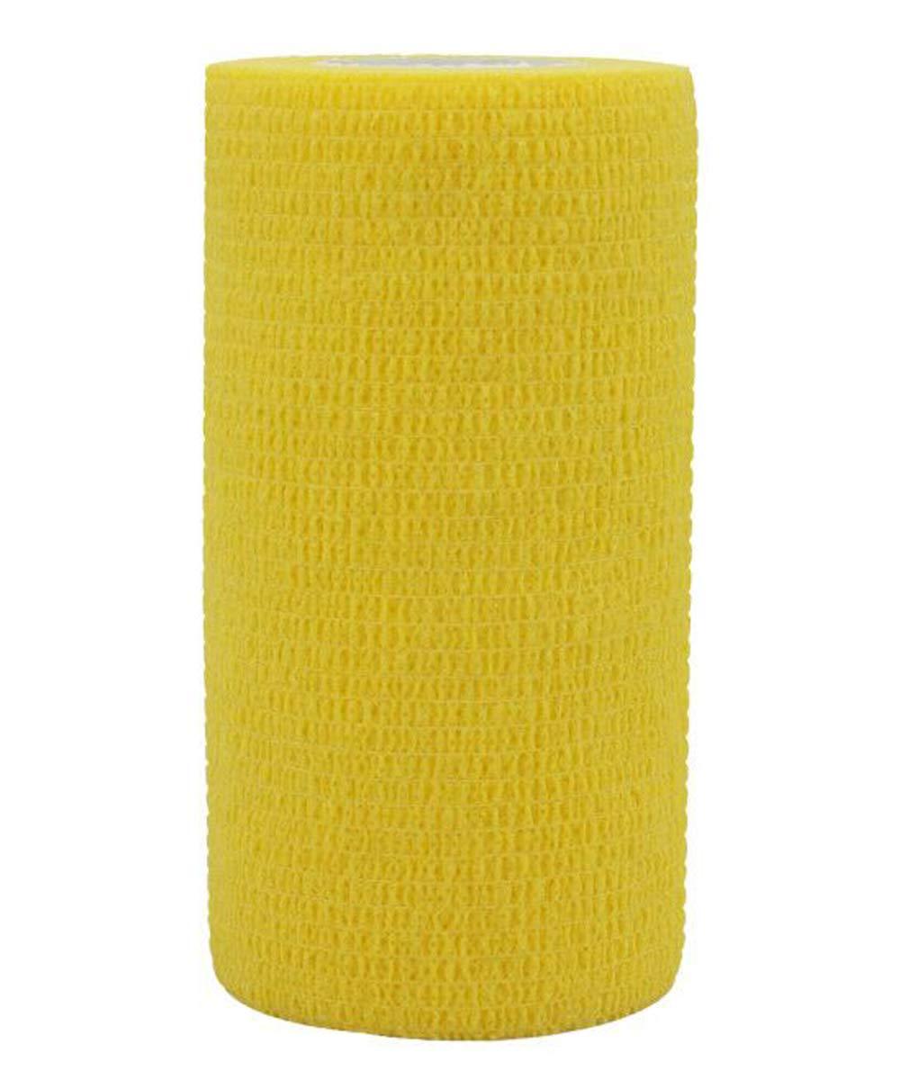 Risscly 10cm cohesive Bandages Adhesive Bandage Vet wrap Medical Tape Sticky Bandage (Yellow, 6 Rolls) Yellow - PawsPlanet Australia