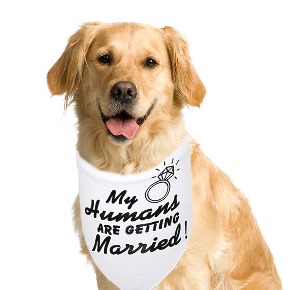 [Australia] - My Humans are Getting Married Dog Bandana for Medium to Large Dogs Wedding Pet Bandana Triangle Bibs Scarf Accessories 