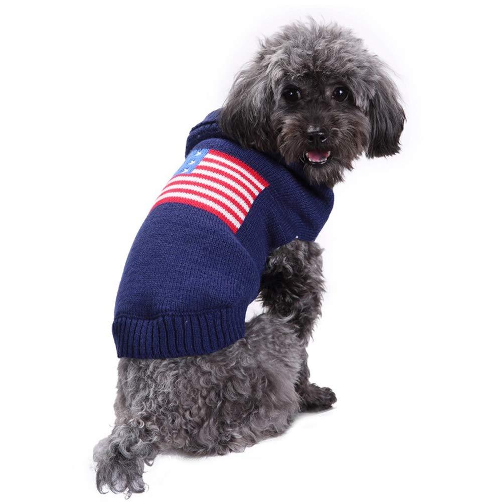 [Australia] - Cuteboom Dog America Flag Sweater Pet Christmas Winter Jumper Puppy Holiday Warm Coat for Small to Large Dogs L 