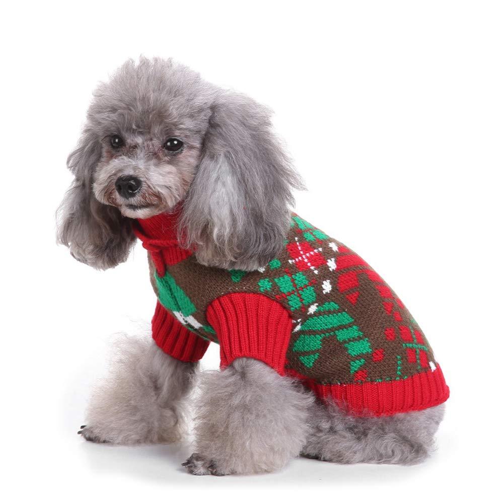 Cuteboom Dog Winter Sweater Pet Christmas Warm Coat Puppy Ugly Sweater Puppy Holiday Warm Coat for Small to Large Dogs M - PawsPlanet Australia