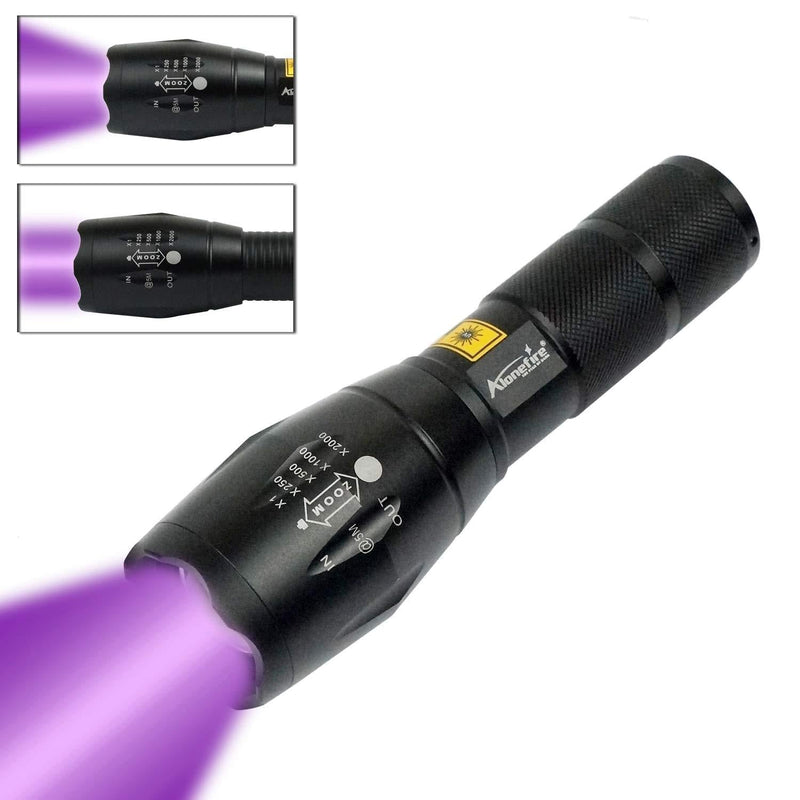 [Australia] - D Aventik Edison Design 365nm 395nm 2 in 1 Zoomable UV Flashlight &365nm Black Filter UV Flashlights Detector For Cat/Dog Urine, Pet Stains And Fluorescent Agents & Security Code 365nm&395nm 2in 1 