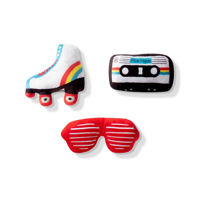 [Australia] - Fringe Studio Mini Plush Pet Toy Set with Squeaker, Rockin The 80's" (289426), Multicolor 
