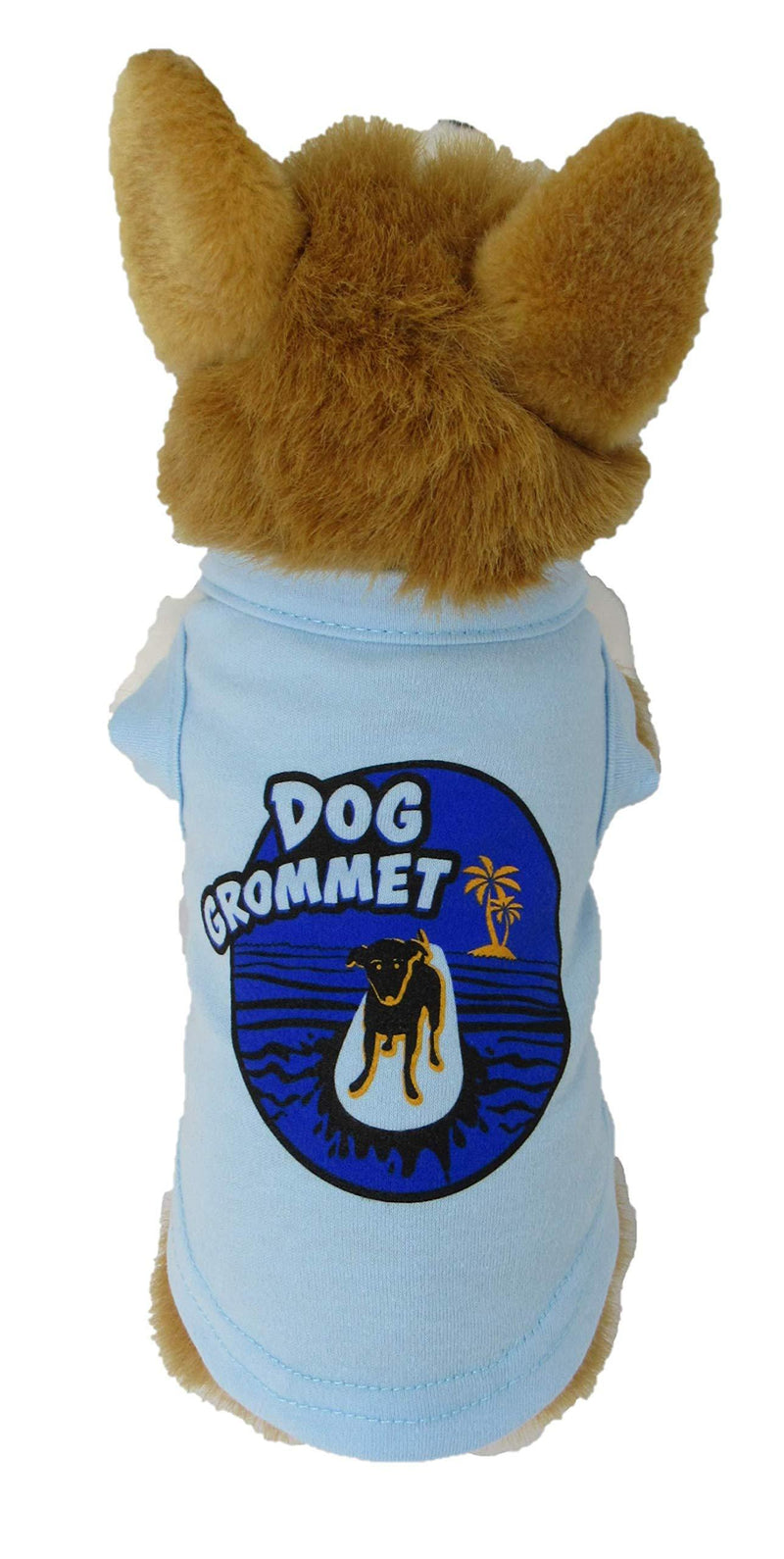 Fetch the Sun Dog’s Dog Grommet Surfing T-Shirt L Light Blue - PawsPlanet Australia