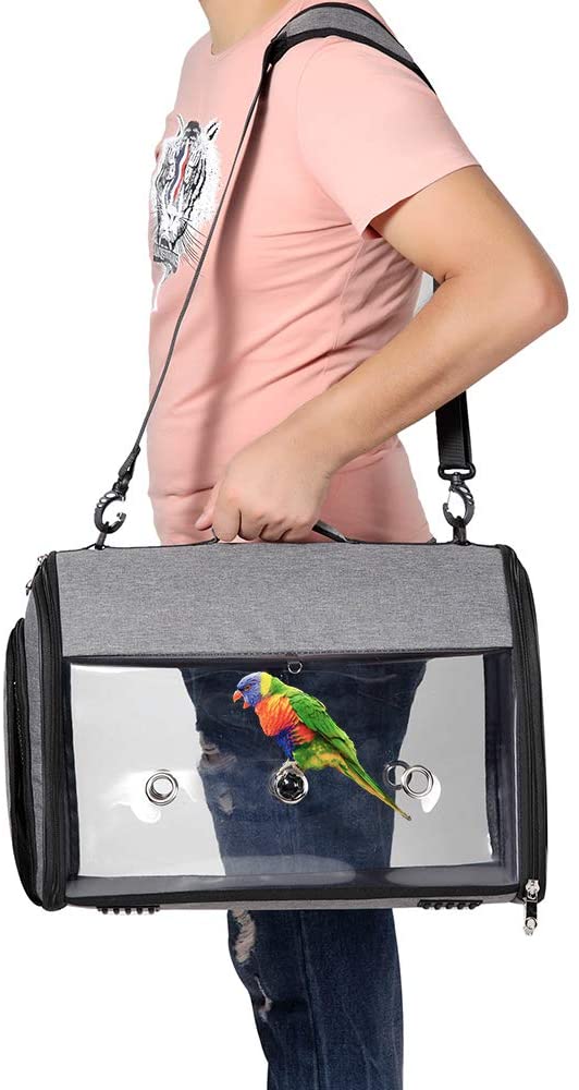[Australia] - X-ZONE PET Bird Travel Bag Portable Pet Bird Parrot Carrier Transparent Breathable Travel Cage,Lightweight Bird Carrier,Bird Travel Cage … 