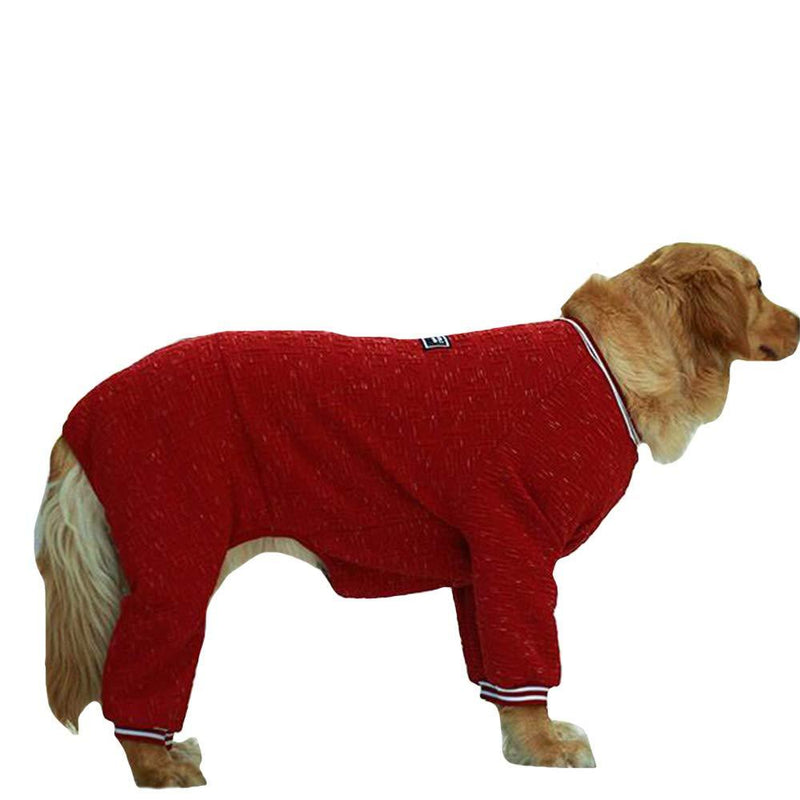 [Australia] - FLAdorepet Large Dog Clothes Jumpsuit, Full Coverage Pajamas,Dog Onesies Shirt,Replace Medical Cone,Contains Shedding of Dog Hair 38 Red 