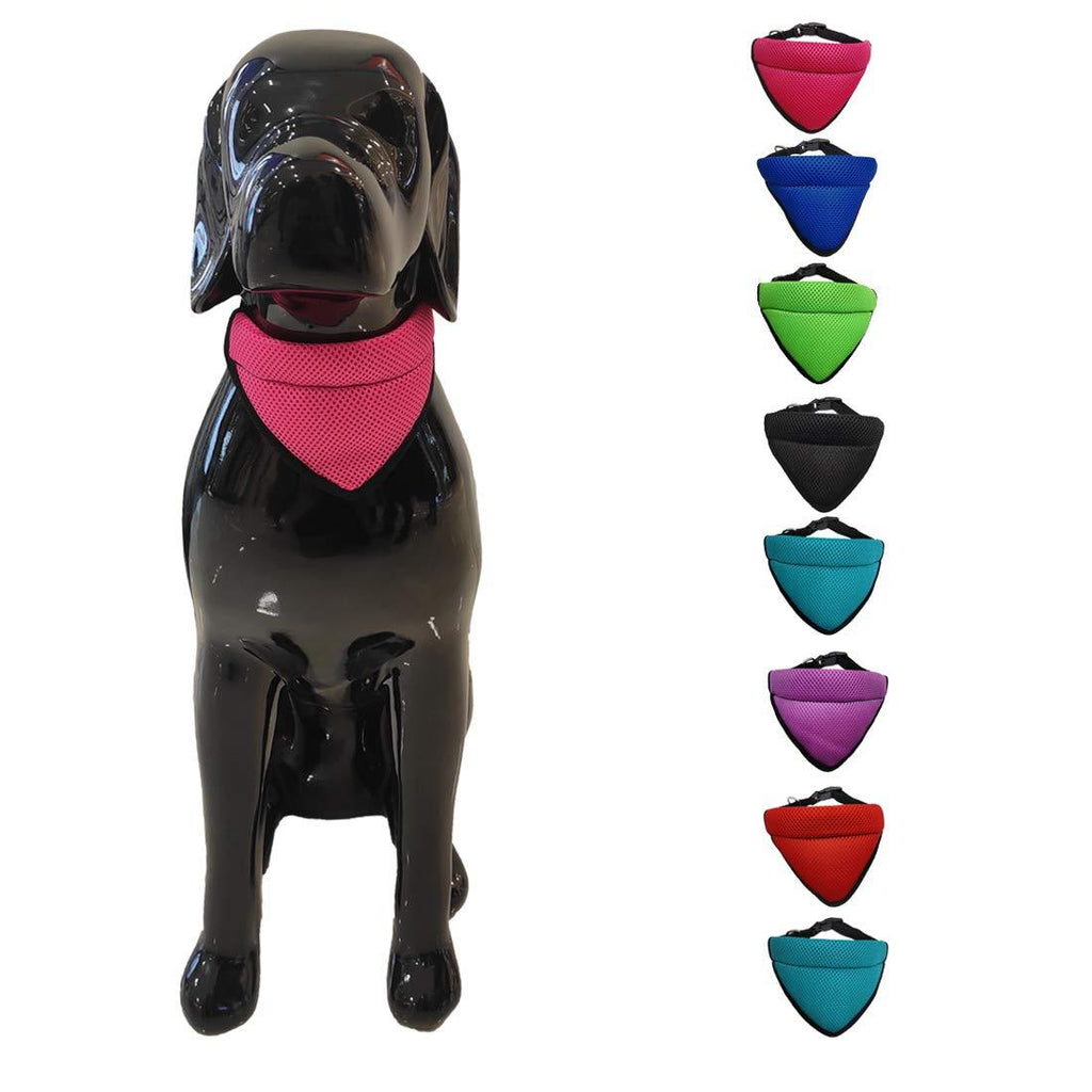 [Australia] - MayPaw Mesh Dog Bandana Collar Nylon Breathable Triangle Detachable Dog Collar for Small Medium Large Pets L: 14-22.5"neck*0.98"wide Pink 