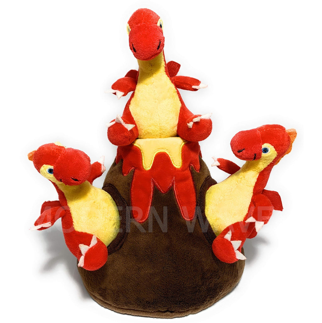 [Australia] - Modern Wave - Squeaky Plush Dog Toy Dragons Volcano- Interactive Hide and Seek Squirrel Type Puzzle Toy for Dogs, Small Size 