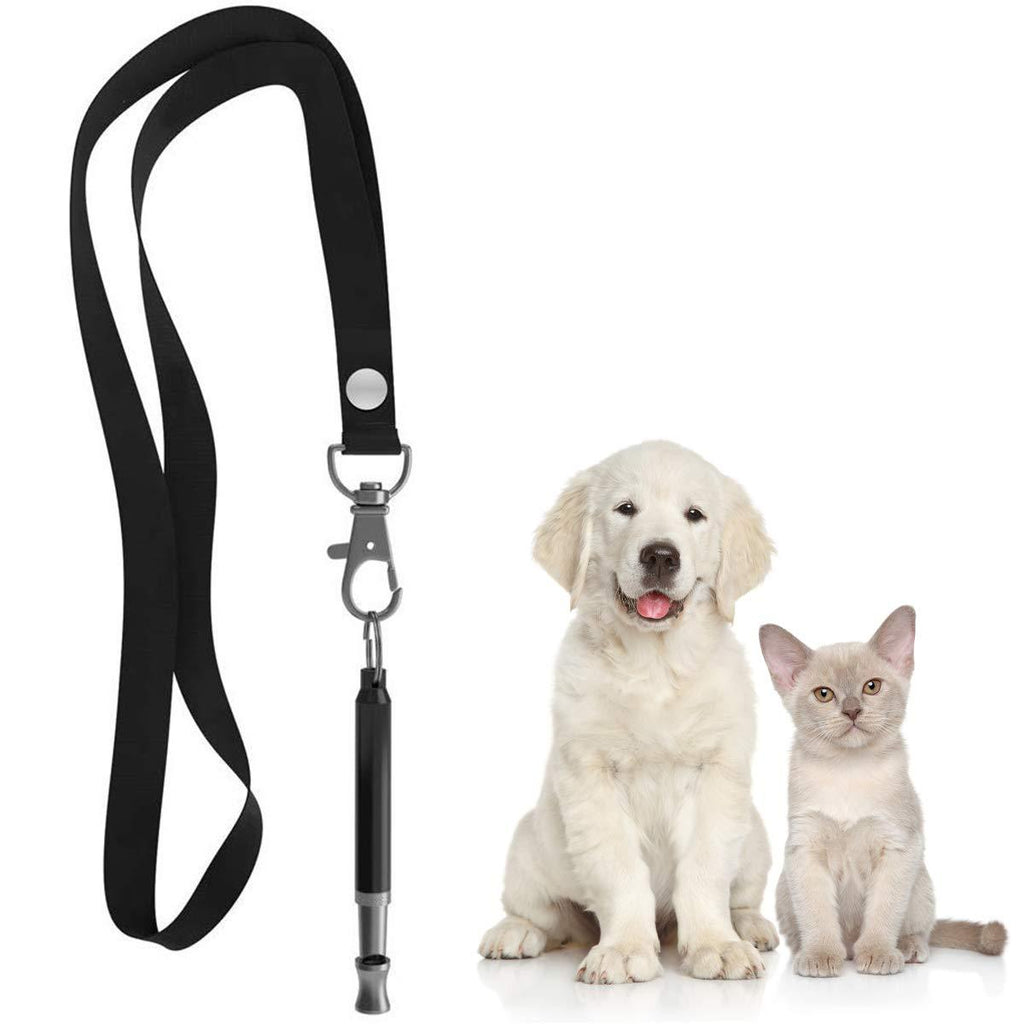 [Australia] - Mumu Sugar Dog Whistle to Stop Barking, Silent Bark Control for Dogs - Ultrasonic Patrol Sound Repellent Repeller - Dog Whistle Politics Training for Call - Dog Free Lanydard Strap Black 