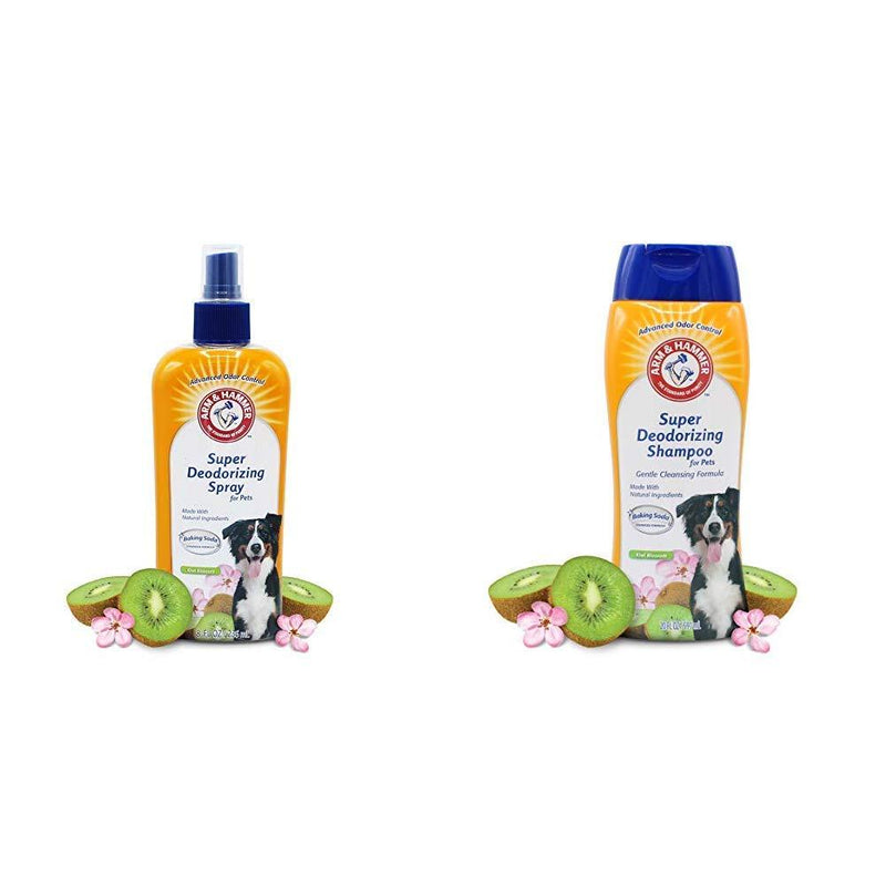 Combo Pack: Arm & Hammer Super Deodorizing Kiwi Blossom Shampoo and Spray for Dogs - PawsPlanet Australia