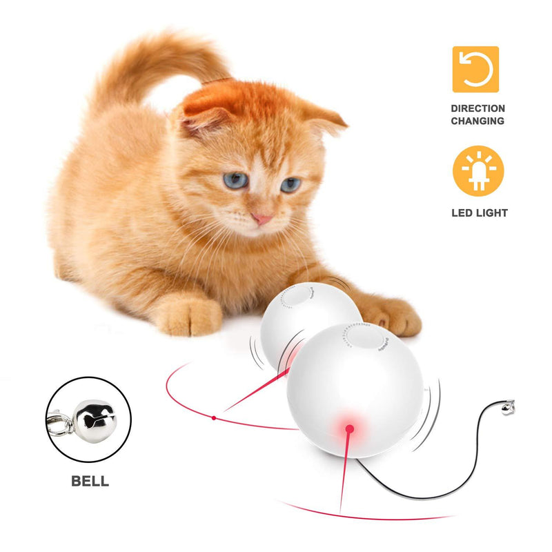 [Australia] - HomeRunPet Smart Interactive Cat Toy Ball with Bell, Automatic Self Rotating and Build-in Led Light Pet Toys (Batteries Included) with bell-2 