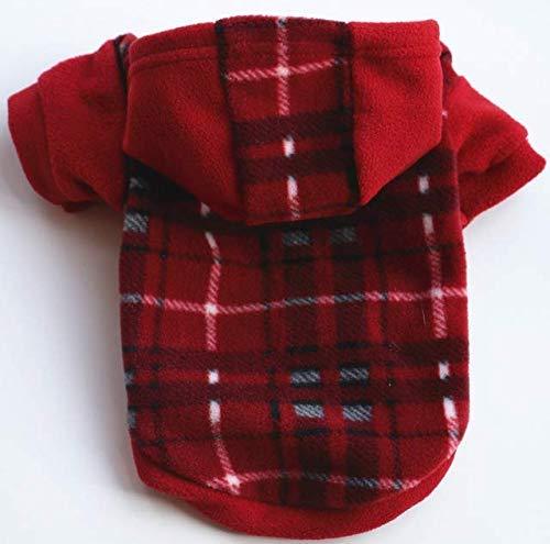 Lanyarco Striped Shirt Pajamas for Dog Clothes Medium Plaid Red - PawsPlanet Australia