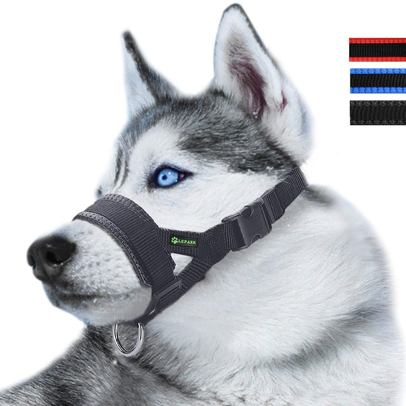 Nylon Dog Muzzle for Small,Medium,Large Dogs Prevent from Biting,Barking and Chewing,Adjustable Loop S Black - PawsPlanet Australia