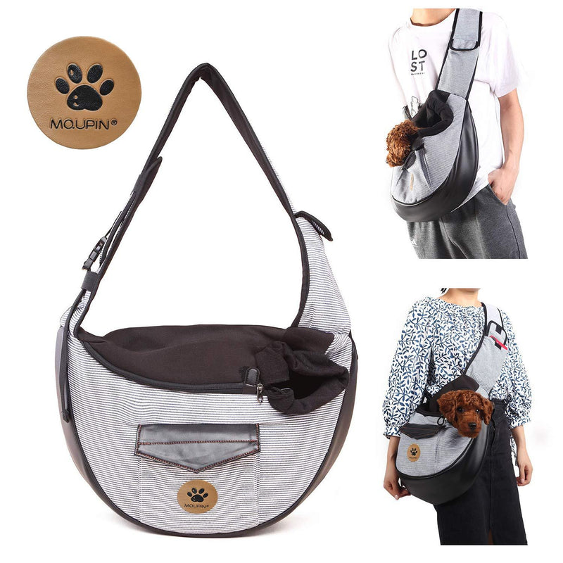 [Australia] - UniM Pet Carrier Dog Cat Small Puppy Shoulder Bag Travel Tote Hands Free Collapsible Sling Backpack Grey 