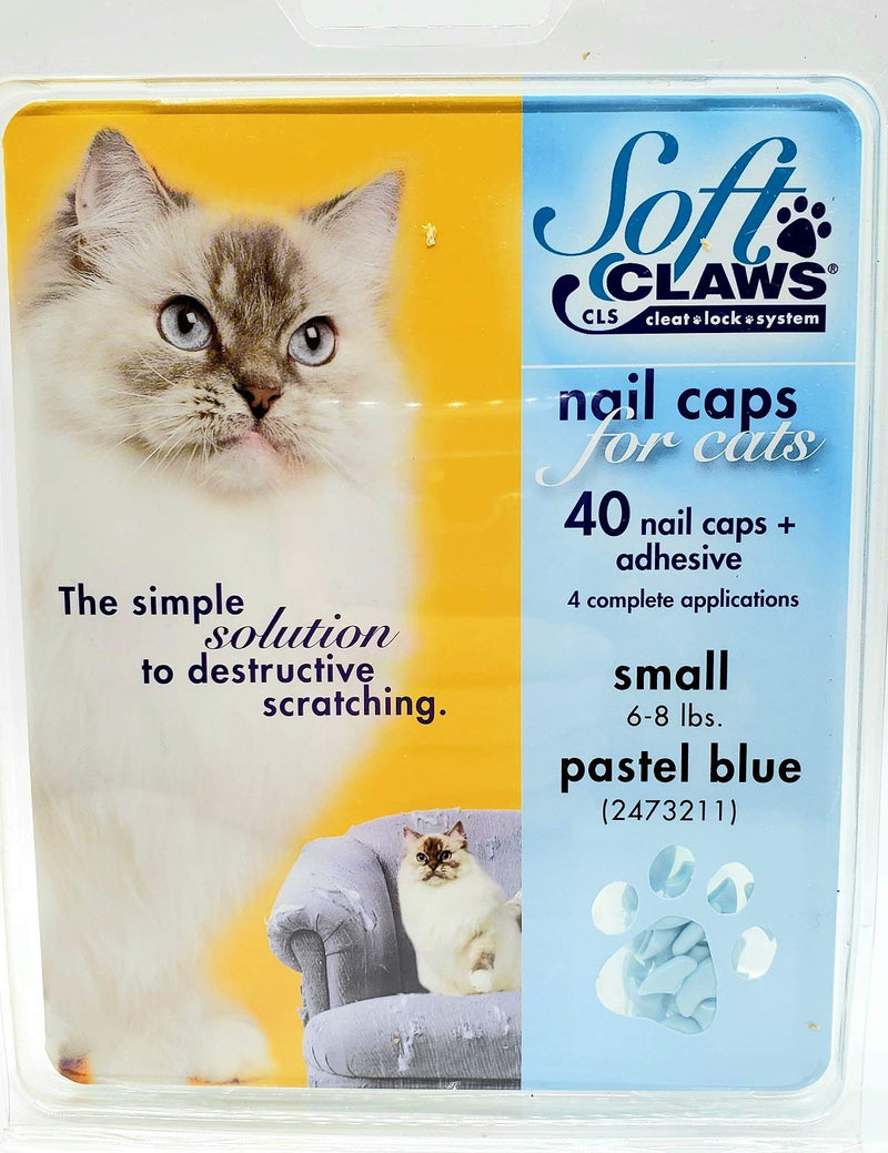 [Australia] - Soft Claws Feline Cat Nail Caps Take Home Kit, Small, Pastel Blue 