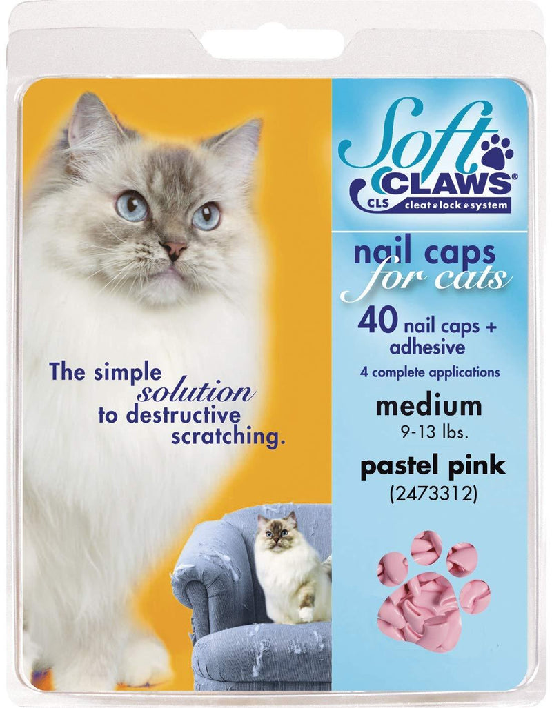 [Australia] - Soft Claws Feline Cat Nail Caps Take Home Kit, Medium, Pastel Pink 