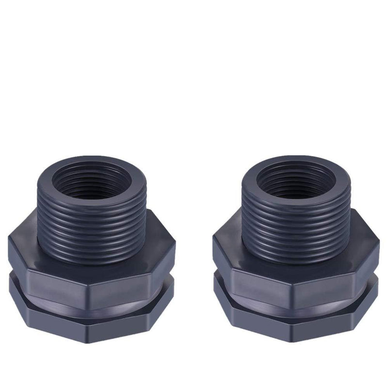 [Australia] - XMSSIT 2Pcs 3/4 Inch PVC Bulkhead Fitting for Rain Barrels, Aquariums, Water Tanks 