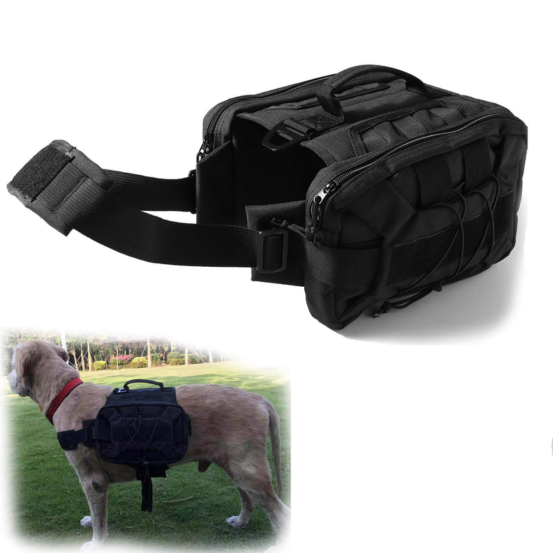 [Australia] - Beuniclo Dog Backpack Daypack Hiking Bag Gear for Dogs Saddle Bag for Travel Camping Hiking Dog Carry Bag Black 