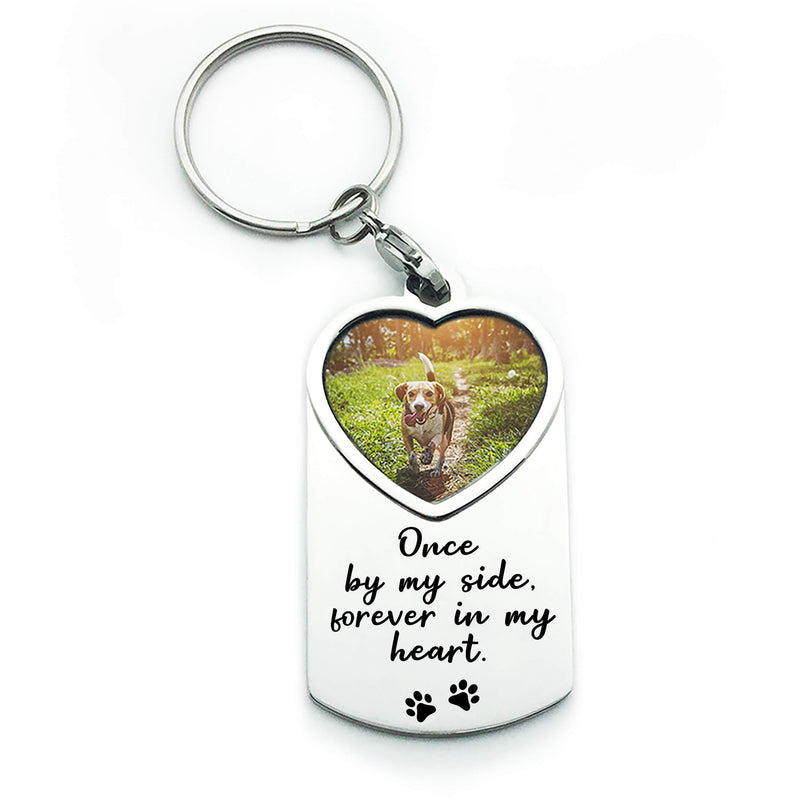 [Australia] - WIEZO-USA Pet Dog Memorial Picture Frame Keychain Gifts,Once by My Side Forever in My Heart, Sympathy Condolences Gift for Pet Owner 
