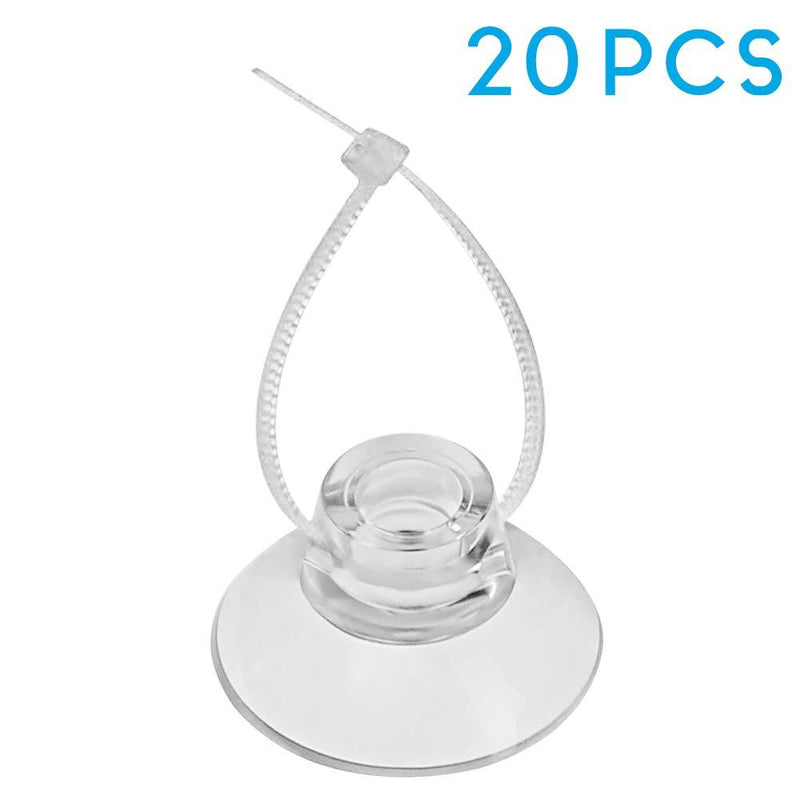 [Australia] - Pawfly 20 Pack Suction Cups with 40 Pieces Adjustable Zip Ties for Aquarium Fish Tank Binding Moss Shrimp Dodging Nest 