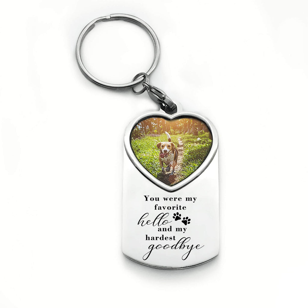 [Australia] - WIEZO-USA Pet Dog Memorial Gifts - Remembrance Picture Frame Keychain You were My Favorite Hello and My Hardest Goodbye - Sympathy Condolences for Loss of Dog 