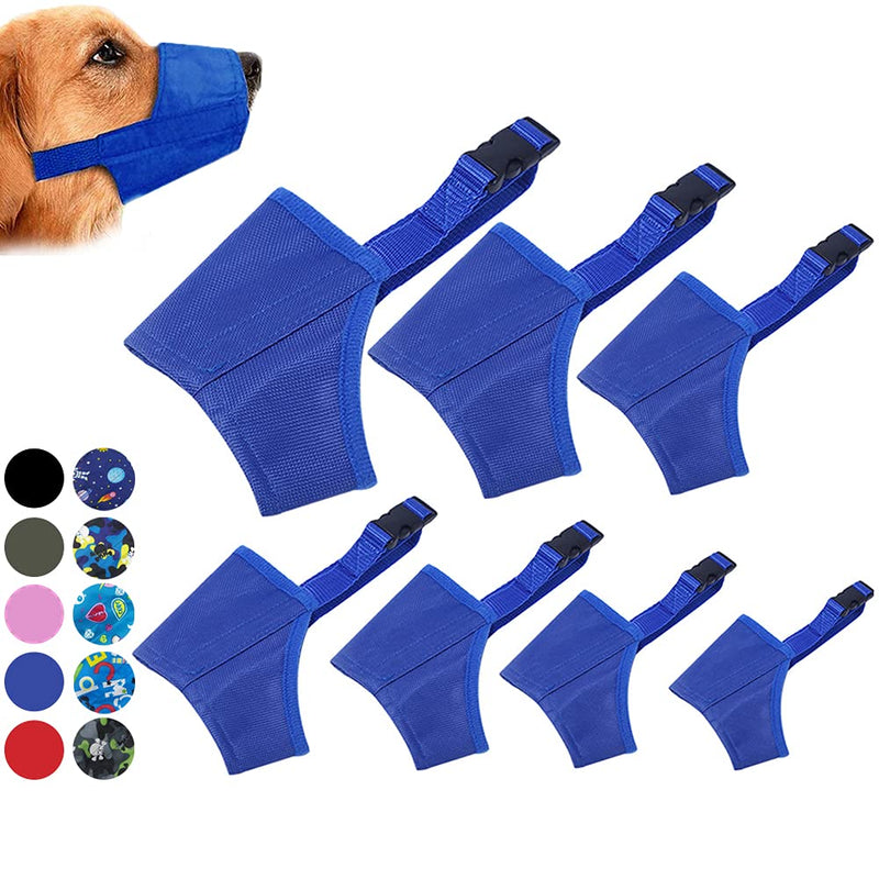 Coppthinktu Dog Muzzle Suit, 7PCS Dog Muzzles for Biting Barking Chewing, Adjustable Dog Mouth Cover for Small Medium Large Dogs, Soft Comfortable Dog Muzzle for Long Snout A-Blue - PawsPlanet Australia