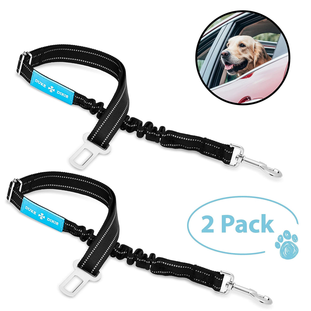 [Australia] - Dog Seat Belt Pet Dog Cat Car Seatbelt Safety - Adjustable Harness Safety Belts Pet Leash - Heavy Duty Nylon - Universal Fit (2 Pack Elastic Leash) (2 Pack Elastic seat BLT Leash) 