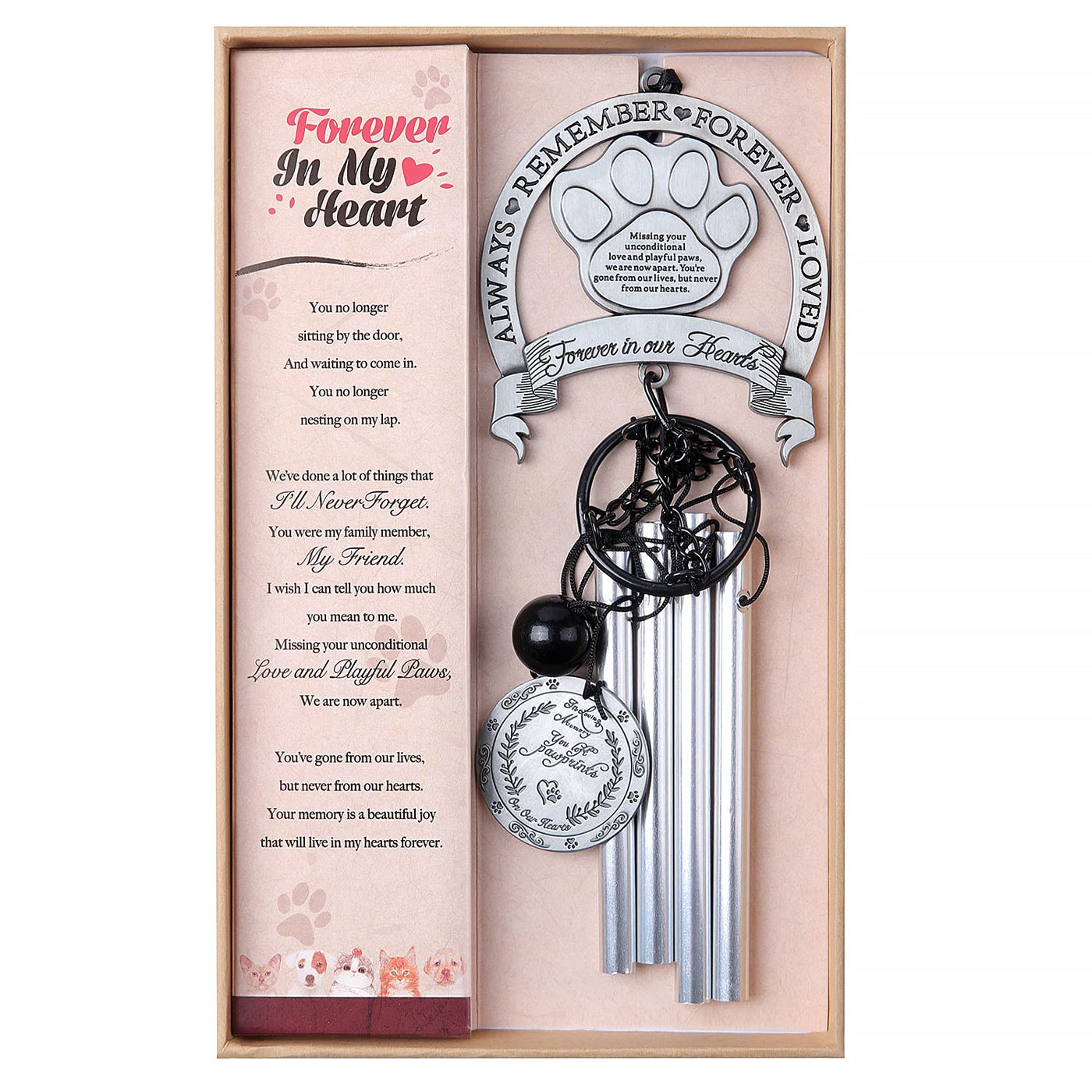 1pc, Sympathy Wind Chimes For Outside - Memorial Wind Chimes With 12  Aluminum Alloy Tubes And Hook - Beautiful And Soothing Sound For Memorials  And Me