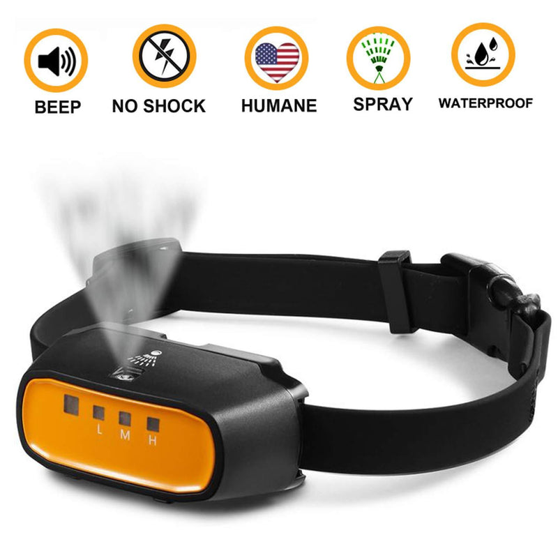 [Australia] - WWVVPET Spray Dog Training Collar,2 Modes Citronella Dog Bark Collar (Not Included Citronella Spray),500 ft Rechargeable No Electric Shock Harmless (Orange (Without Remote Control)) 