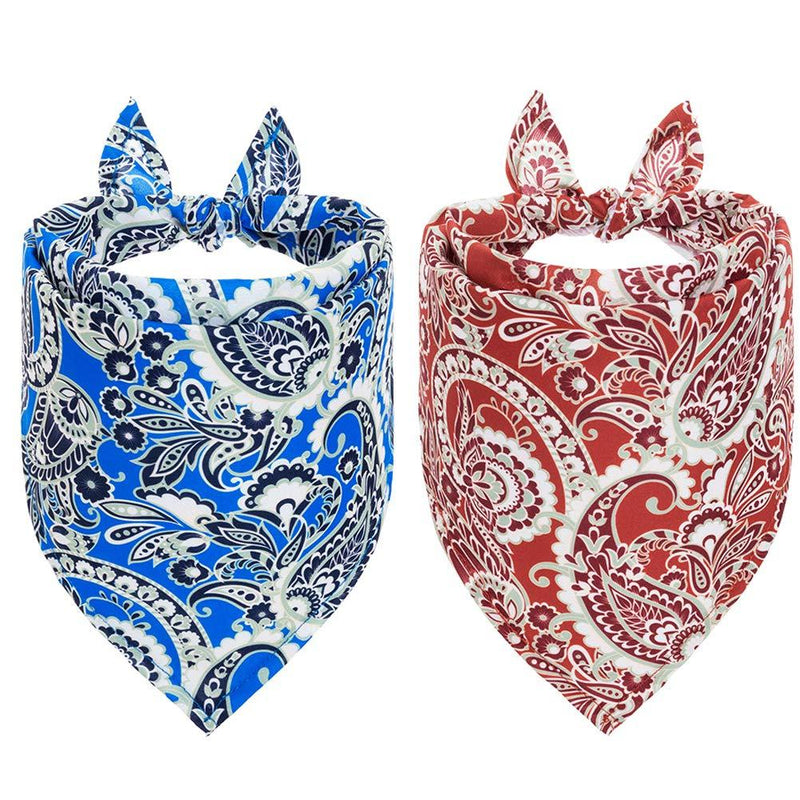 KOOLTAIL Hawaii Dog Bandana 2 Packs - Paisley Summer Bandanna Triangle Bibs Scarf Accessories for Small Medium Large Dogs - PawsPlanet Australia