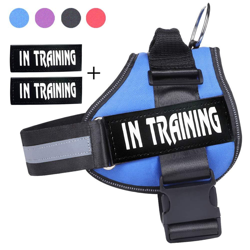 [Australia] - JAD No Pull Dog Training Harness Adjustable Pet Vest,Reflective Breathable Pet Harness with Handle for Outdoor Walking-No More Pulling, Tugging or Choking for Small Medium Large Extra Large Dogs L Blue 