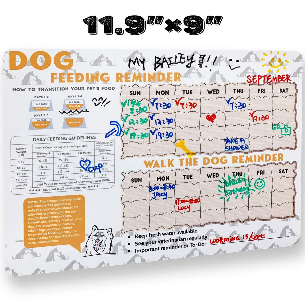 Did You Feed the Dog?Feeding Reminder Refrigerator Magnet,Size 11.99",Magnetic Dry Erase Sheet for Fridge,Daily Feeding Guidelines with Daily Indication Chart to Feed Your Puppy Adult Dog Cat. (DOG) - PawsPlanet Australia