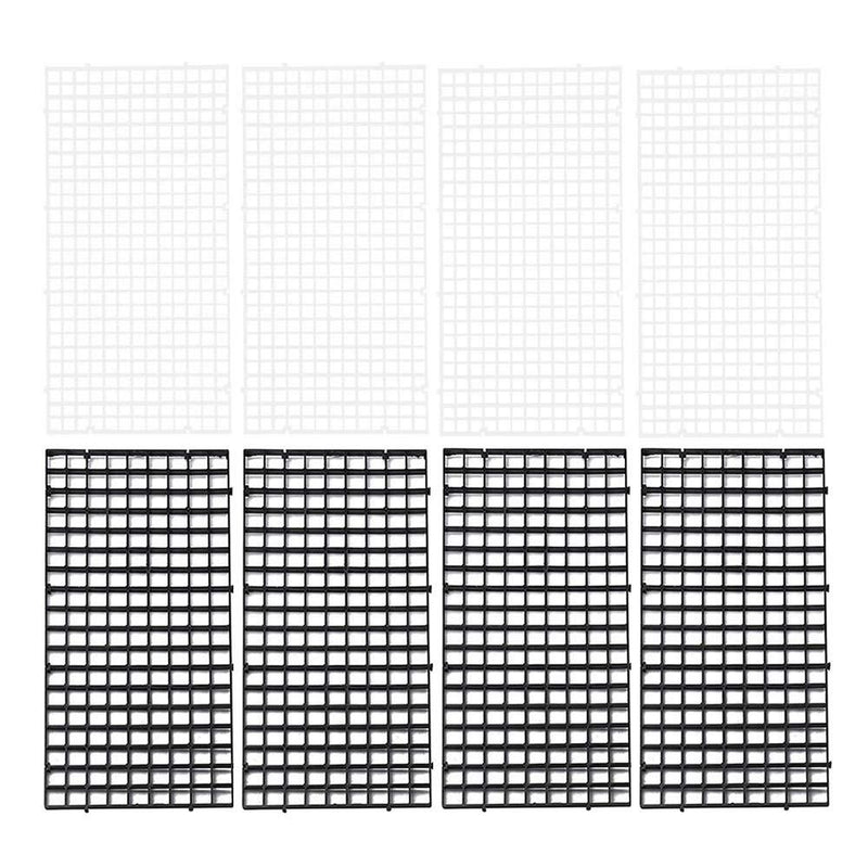 WSERE 8 Pieces Fish Tank Divider, Plastic Grid Divider Aquarium Bottom Isolate Board Filter Tray Aquarium Crate 4 Clear 4 Black - PawsPlanet Australia