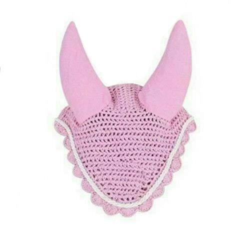 Open Store Horse Cotton Soft Ear Net Hood Hand Crochet Fly Mask Blue (Sizes: Full,Cob & Pony) Lt Pink - PawsPlanet Australia