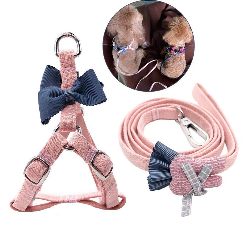 [Australia] - CatYou Cat Harness and Leash Set Dog Adjustable Collar Leash Combo Fit Kitten Cats Puppy Small Dogs Rabbit Medium Pink 