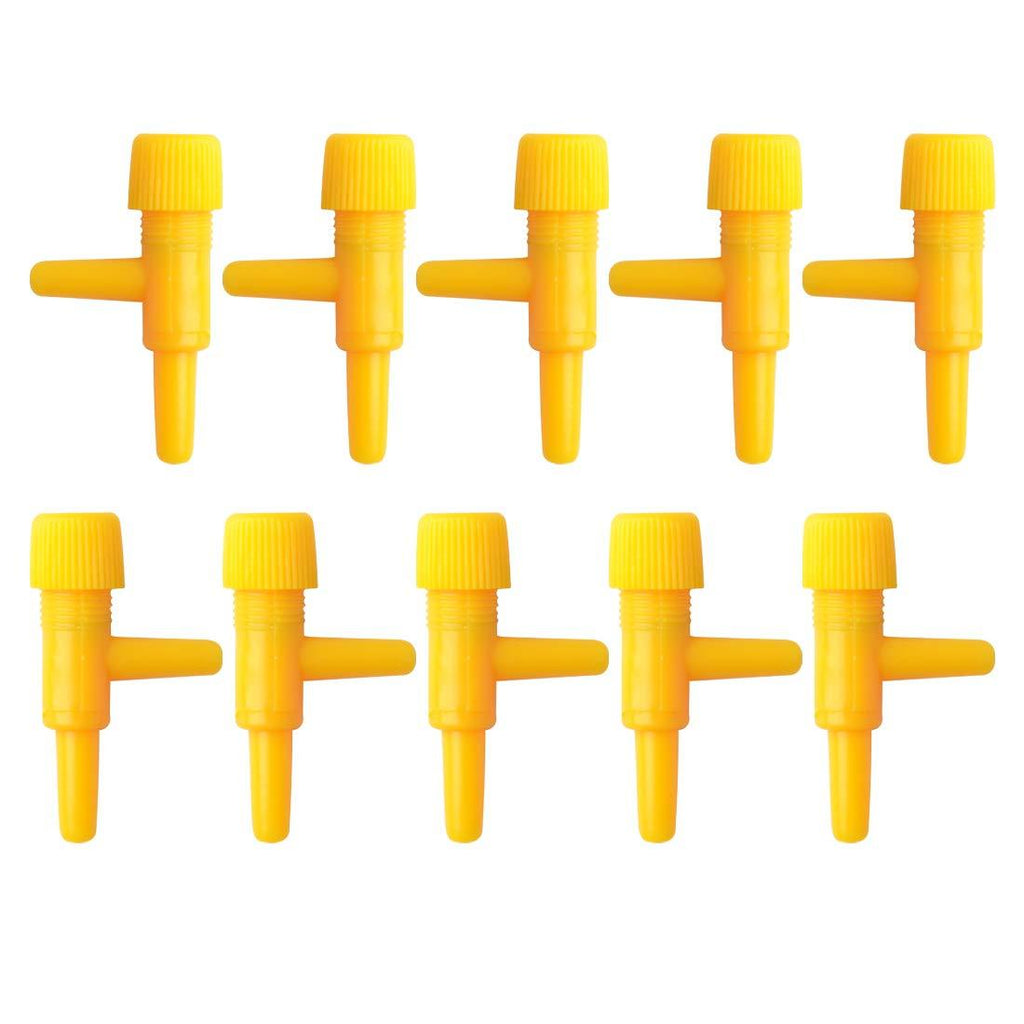 [Australia] - Quickun Aquarium Fish Tank 2 Way Air Pump Control Valve 3/16" ID Hose Air Line Tubing Tube Hose Connector Yellow 10 Pcs 