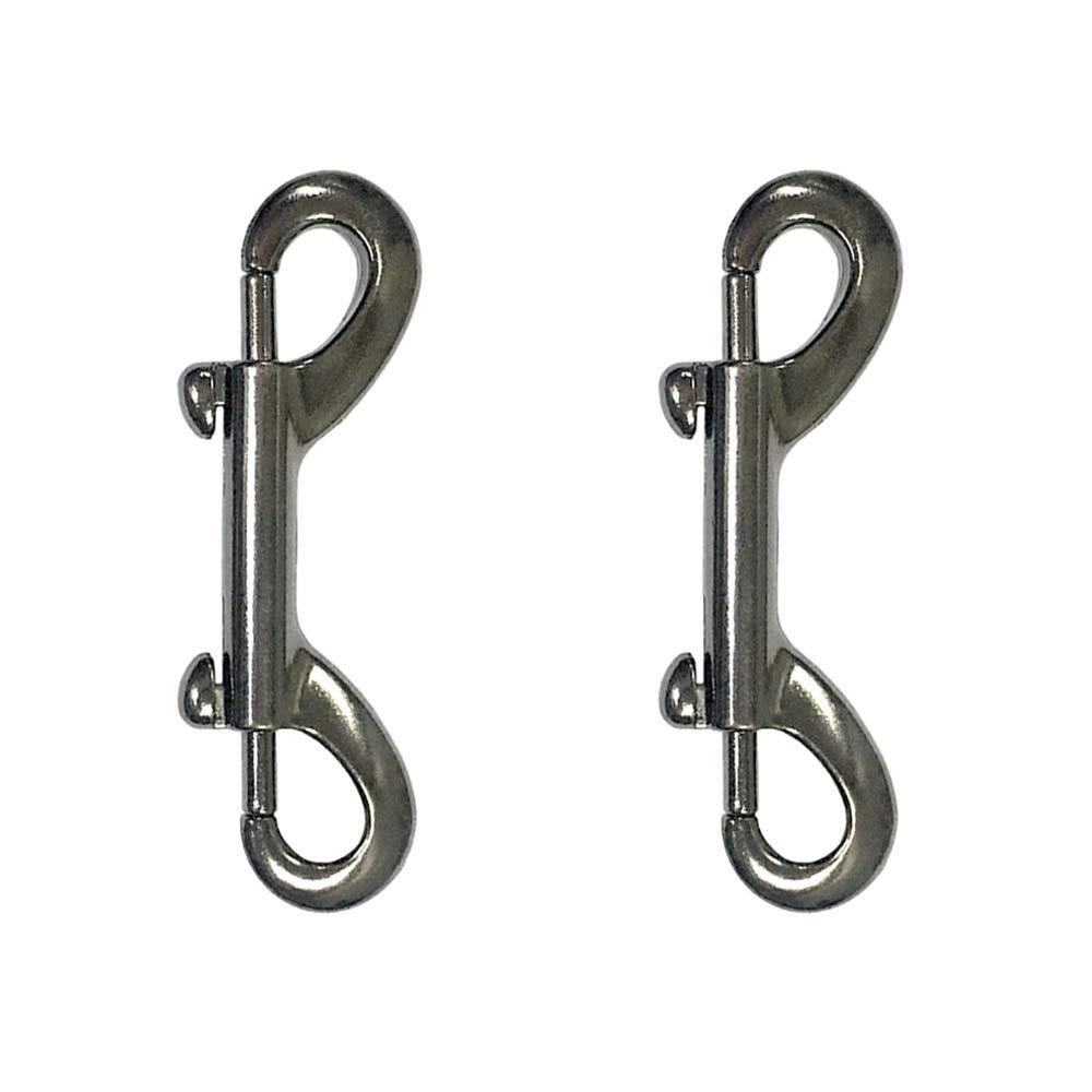 [Australia] - Shuxy Snap Hooks Double Ended Bolt Snaps Trigger Snaps Clasp Buckle Trigger Clip Best Spring Pet Buckle Key Chain for Linking Dog Leash Collar Handmade Crafts Project, Plating and Oil Seal, 2PCS Black 