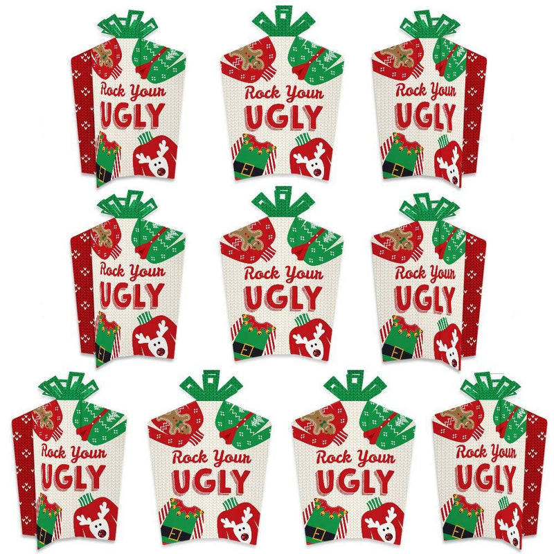 Big Dot of Happiness Ugly Sweater - Table Decorations - Holiday and Christmas Party Fold and Flare Centerpieces - 10 Count - PawsPlanet Australia