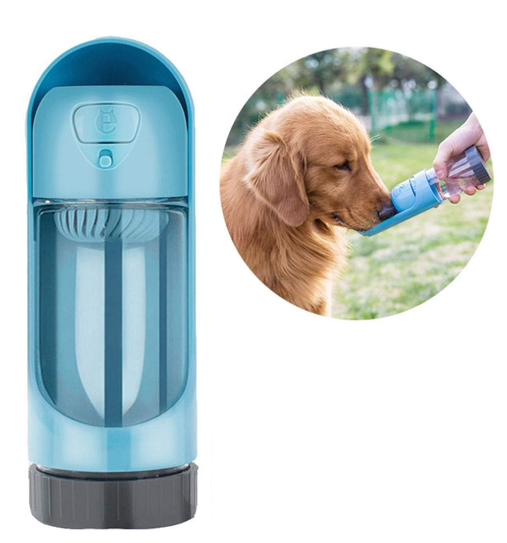 [Australia] - TEQ-ME Outdoor Portable Pet Water Bottle for Walking, Hiking and Travel, Dog Water Dispenser with Filter, Puppy Drinking Water Cup. Four Colors. 10.5 oz / 300 ml. Blue 