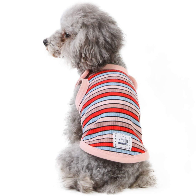 [Australia] - kyeese Dog T Shirts Lightweight Stripe Cat Shirt Dog Vest Shirt Tank Top Small 
