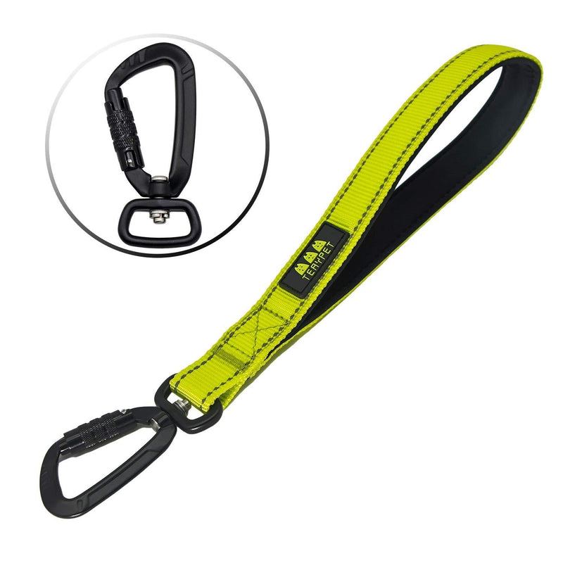 [Australia] - TEAYPET Training and Traffic Dog Leash, 10” or 18”Short Dog Leash, Padded Handle, Strong Traffic Pet Lead with Carabiner Clip, Double Safety Lock Design Perfect for Large or Medium Dogs Green 