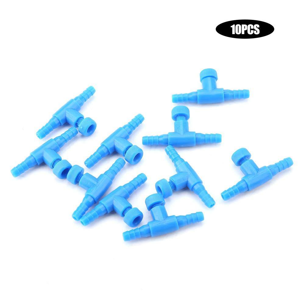 [Australia] - 10Pcs Aquarium Air Valve T Shaped 2 Way Air Pump Control Valves Plastic Adjustable Fish Tank Airflow Control Valves Aquarium T-Shape Inline Tubing Connectors 