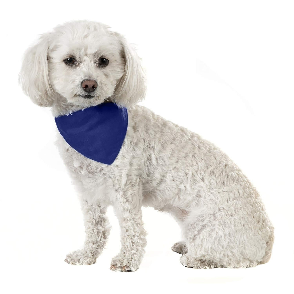 [Australia] - Mechaly Solid Cotton Dog Bandana Triangle Bibs - Small and Medium Pets Blue 