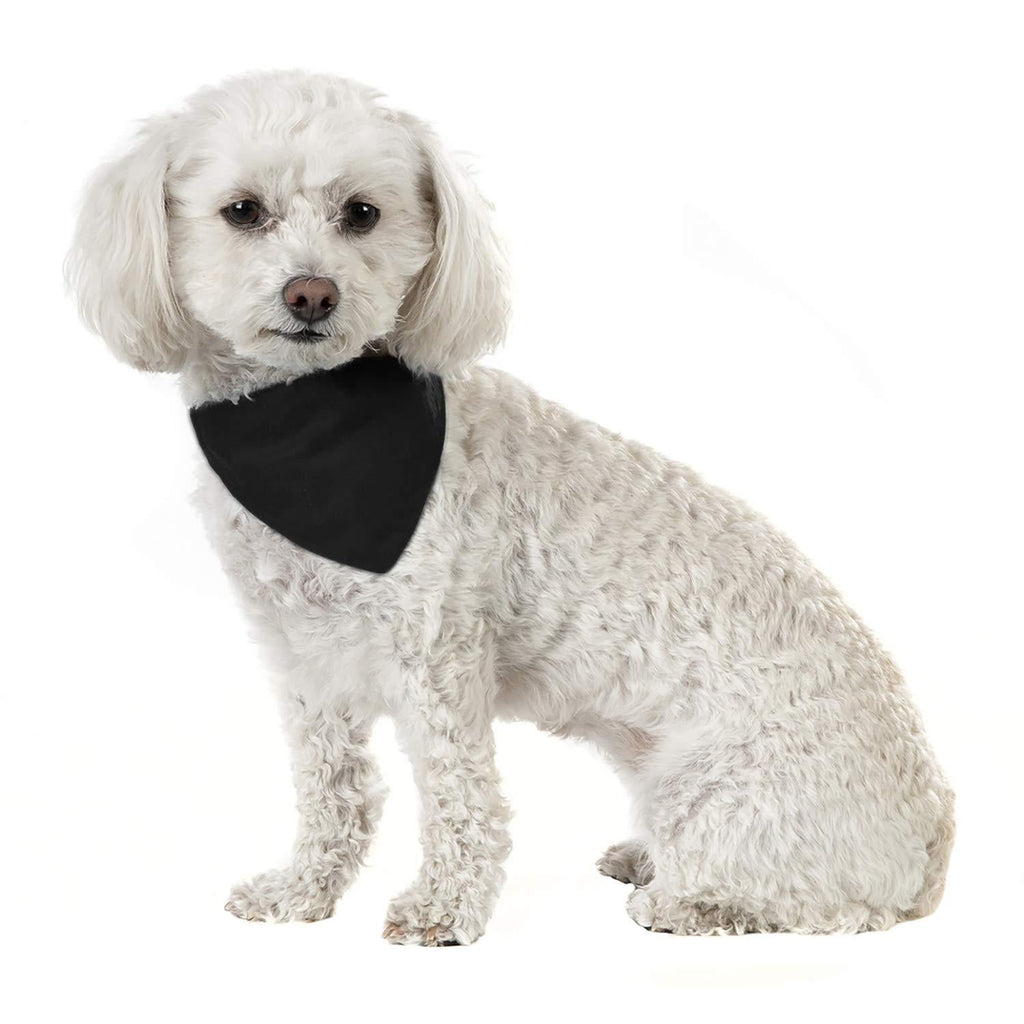 Jordefano Solid Cotton 5 Pack Dog Bandana Triangle Bibs - Small and Medium Pets Black - PawsPlanet Australia