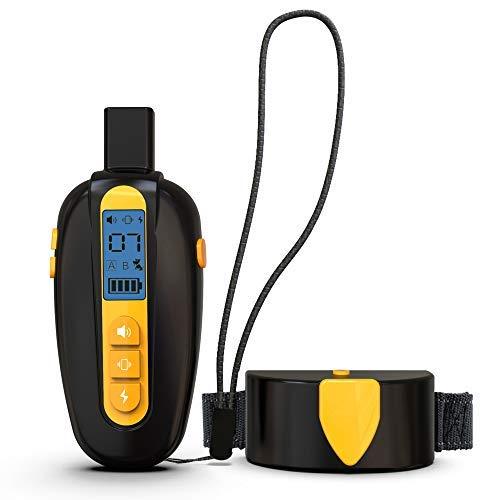 [Australia] - ANTEDEA Dog Prong Training Collar - Rechargeable & Waterproof Dog Shock Collar with Remote - Dogs Electric Shock Collars with Three Modes - Suitable for Small, Medium and Large Dogs Yellow 1 Dog 