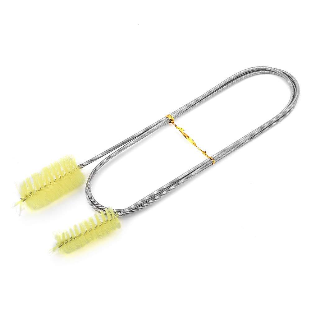 [Australia] - Yutiny Aquarium Cleaning Spring Brush 155cm Double Head Hose Cleaner Flexible Stainless Steel Spring Nylon Brush for Filter Tube Pipe 