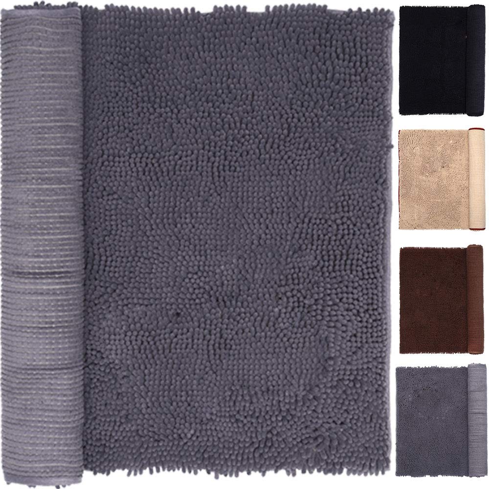Dog Rug Bathroom Bath Rugs Pet Cat Doggy Rugs Mats Shaggy Chenille Pet Area Rugs Petbed Ultra Soft Water Absorbent Machine Washable Dry Floor Rugs Mats for Entryway to Clean Wet Dirty Feet 20 X 31 Inches Gray - PawsPlanet Australia