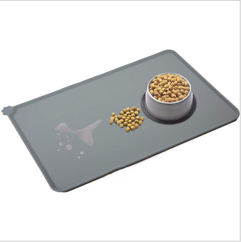 [Australia] - Sinrextraonry Silicone Waterproof Pet Food Mat(Grey) 