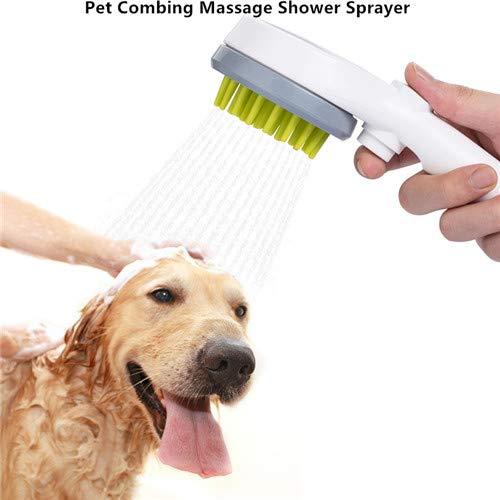 [Australia] - Esing Pet Combing Shower Sprayer,Water Sprinkler Brush for Dogs and Cats,Puppy Bath Scrubber,Handheld Grooming Shower Head with Soft Massage Needles Grey 