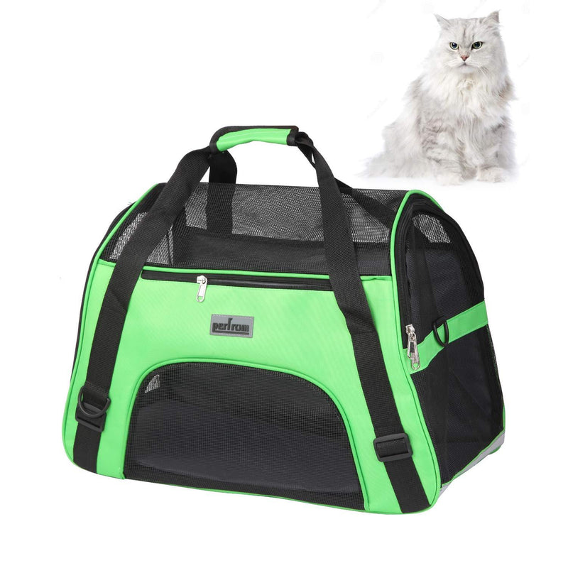 Soft Pet Carrier Airline Approved Soft Sided Pet Travel Carrying Handbag Under Seat Compatibility, Perfect for Cats and Small Dogs Breathable 4-Windows Design Medium Size Green - PawsPlanet Australia